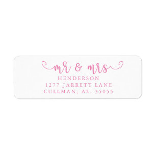 Mr & Mrs Return Address Label
