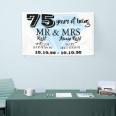 Mr. Mrs. Right Fun Diamond 75e bruiloft Jubileum Spandoek (Beurs)
