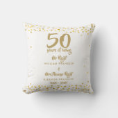 Mr. Mrs. Right Fun Golden 50e bruiloft Jubileum Kussen (Voorkant)