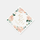 Mr & Mrs Romantic garden peach floral bruiloft Servet (Hoek)