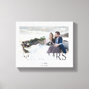 Mr & Mrs romantic love koppels bruiloft Canvas Afdruk