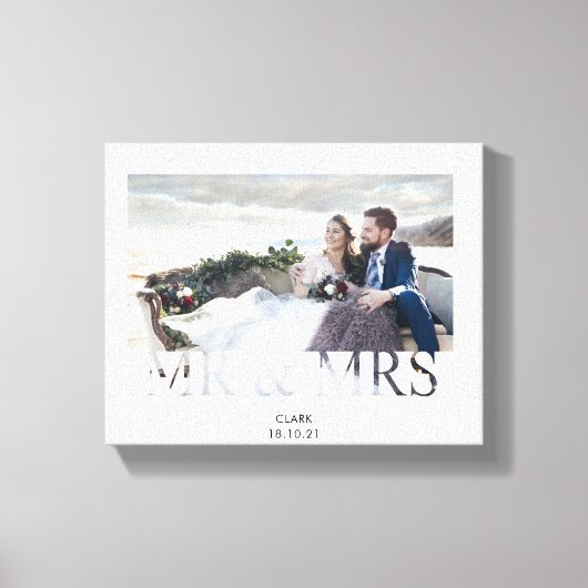 Mr & Mrs romantic love koppels bruiloft Canvas Afdruk (Voorkant)