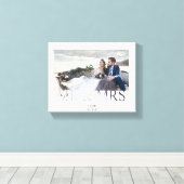 Mr & Mrs romantic love koppels bruiloft Canvas Afdruk (Insitu (Houten vloer))