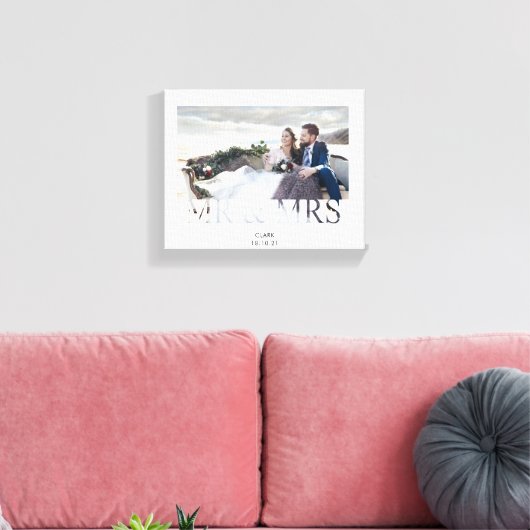 Mr & Mrs romantic love koppels bruiloft Canvas Afdruk (Insitu (Woonkamer))