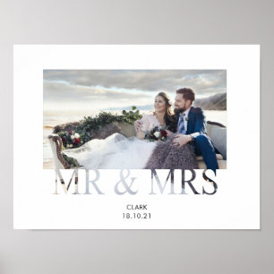 Mr & Mrs romantic love koppels bruiloft Poster