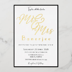Mr. & Mrs. Royal Wedding Folie Invitation Folie Uitnodiging