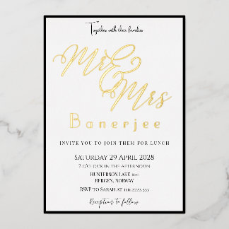 Mr. & Mrs. Royal Wedding Folie Invitation Folie Uitnodiging