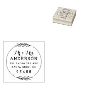 Mr & Mrs Script | Terugkeeradres echtpaar Rubberstempel (Gestempeld)