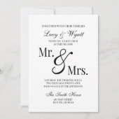 Mr & Mrs Scripty Black & White Faire-part de maria (Devant)