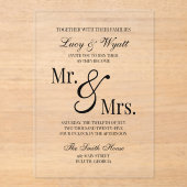 Mr & Mrs Scripty Black & White Faire-part de maria (Recto)