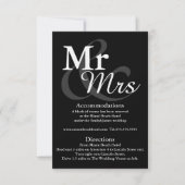 Mr&Mrs Simple Elegant Typography Wedding Details Kaart (Voorkant)