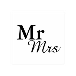 Mr&Mrs Simple Elegant Typography Wedding Favor Rubberstempel