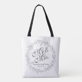 Mr. & Mrs. Simple Floral Wedding | Tote bag (Achterkant)