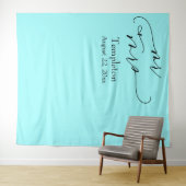 Mr & Mrs Simple Links Uitgelijnd Aqua Foto Achterg Wandkleed (In Situ (horizontaal))