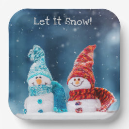 Mr & Mrs Snowman Custom Paper Borden Papieren Bordje