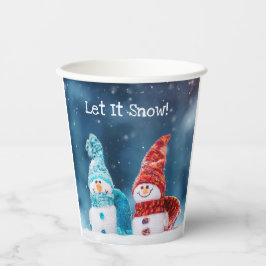 Mr & Mrs Snowman Custom Papier Cups Papieren Bekers