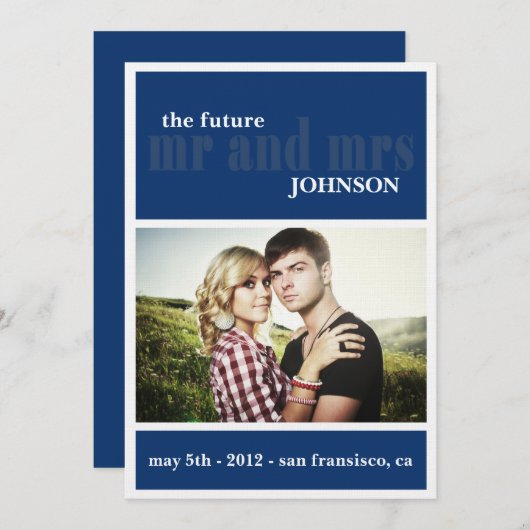 MR & MRS sparen de datumUitnodiging Save The Date (Voorkant / Achterkant)