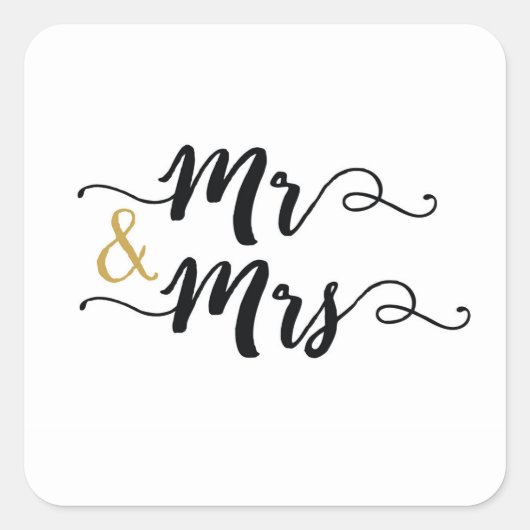 Mr. & Mrs. - Sticker in vierkant (Voorkant)