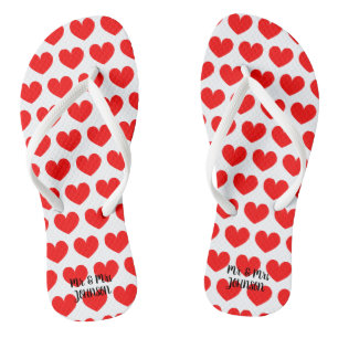 Mr & mrs strandtrouwflipflops voor bruid & groom teenslippers