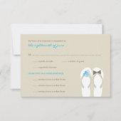 Mr & Mrs Summer Flip Flops Plage Mariage Carte RSV (Devant)