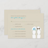 Mr & Mrs Summer Flip Flops Plage Mariage Carte RSV (Devant / Derrière)