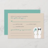 Mr & Mrs Summer Flip Flops Plage Mariage Carte RSV (Devant / Derrière)