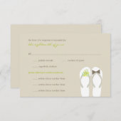Mr & Mrs Summer Flip Flops Plage Mariage Carte RSV (Devant / Derrière)