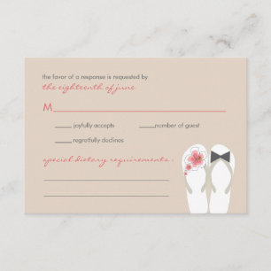 Mr & Mrs Summer Teenslippers Beach Wedding RSVP Ca Kaartje