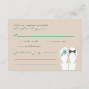 Mr & Mrs Summer Teenslippers Beach Wedding RSVP Ca Kaartje