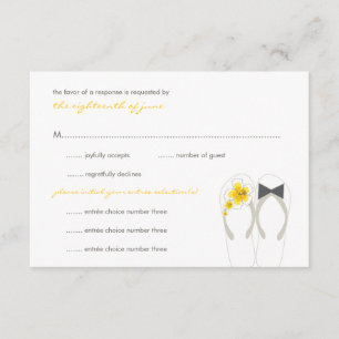 Mr & Mrs Summer Teenslippers Beach Wedding RSVP Ca Kaartje
