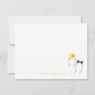 Mr & Mrs Teenslippers Beach bruiloft dank u kaart