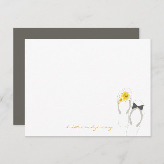 Mr & Mrs Teenslippers Beach bruiloft dank u kaart (Voorkant / Achterkant)