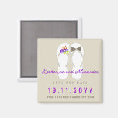 Mr & Mrs Teenslippers Beach Wedding Save the Date Magneet (Voorkant / Achterkant)