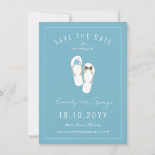 Mr & Mrs Teenslippers Daisies Beach Wedding Photo Save The Date