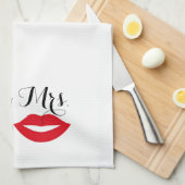 Mr & Mrs. To Be Mustache & Lips Party Hostess Theedoek (Quarter Fold)