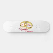 Mr & Mrs Together Forever Wedding Rings Skateboard (Horizontaal)