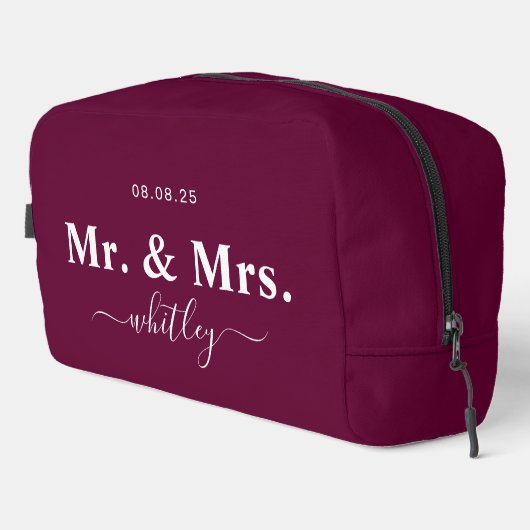 Mr & Mrs Toiletry Bag voor Paar (Magenta:5f012) Toilettasje (Rechterhoek)