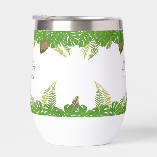 Mr & Mrs Tropical Leaves Script Huwelijkscadeau (Rechts)