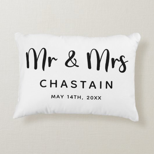  Mr. & Mrs. | Trouwen  Accent Kussen (Achterkant)