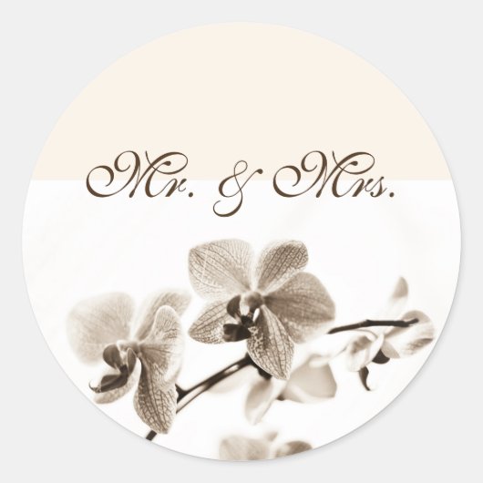 Mr & Mrs trouwstickers Ronde Sticker (Voorkant)