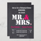Mr & Mrs typografie bruiloft hersal diner Kaart (Voorkant / Achterkant)