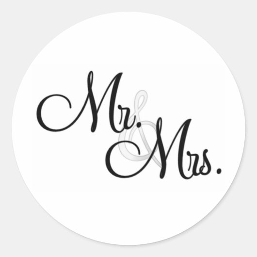 Mr & Mrs Unieke items Ronde Sticker (Voorkant)