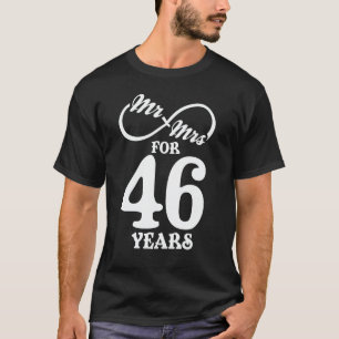 Mr. & Mrs. voor 46 jaar 1ste bruiloft Jubileum T-shirt