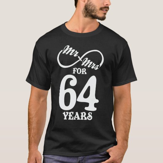 Mr. & Mrs. voor 64 jaar 64th Wedding Jubileum T-shirt (Voorkant)