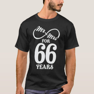 Mr. & Mrs. voor 66 jaar 1ste bruiloft Jubileum T-shirt