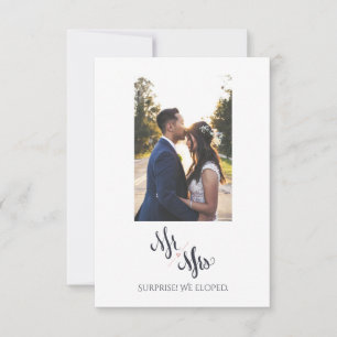 Mr & Mrs. We hebben een eenvoudige aankondiging va