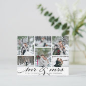 Mr. & Mrs. | Weddenfoto collage Hartelijk dank Briefkaart (Staand voorkant)