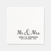 Mr & Mrs. | Weddenschap | Papier Napkin Servet (Voorkant)