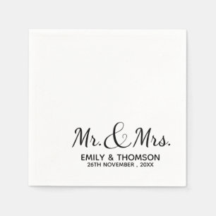 Mr & Mrs.   Weddenschap   Papier Napkin Servet