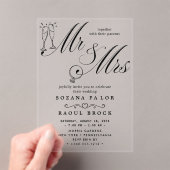 Mr & Mrs Wedding Acryl Uitnodigingen (Insitu (Draagbaar))